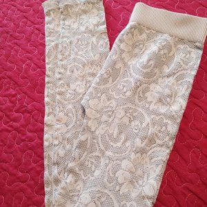 Nikibiki Cream Patterned Leggings Size 0/S
